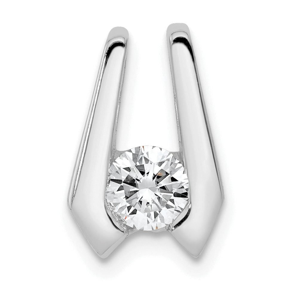14k White Gold AAA 4.5mm Diamond Slide