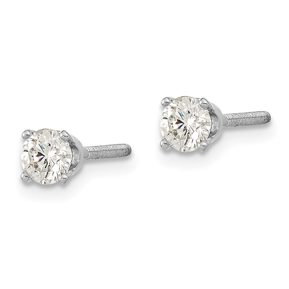 14k White Gold AAA Quality Complete Diamond Stud Earring