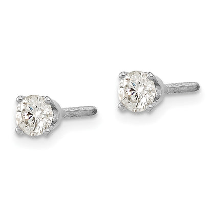 14k White Gold AAA Quality Complete Diamond Stud Earring