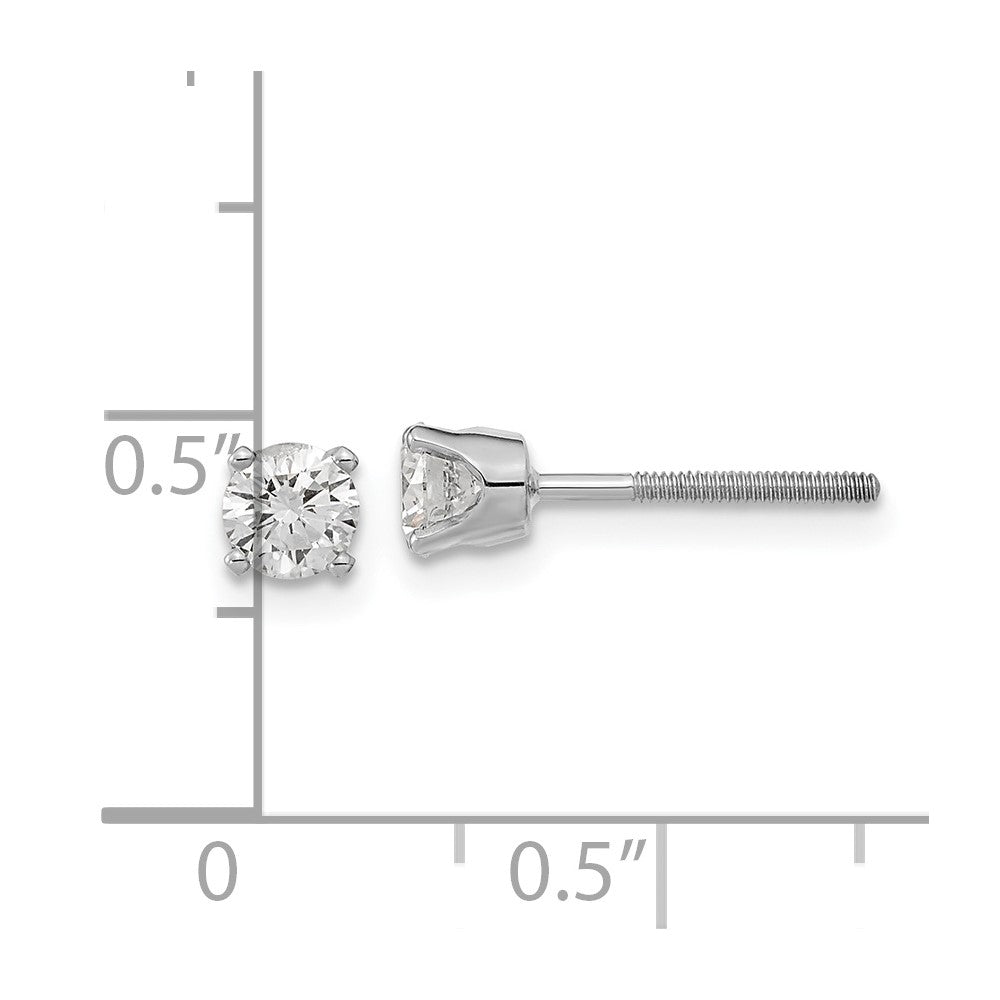 14k White Gold AAA Quality Complete Diamond Stud Earring