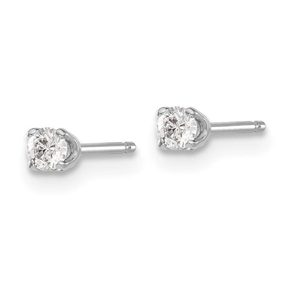14k White Gold AAA Quality Complete Diamond Stud Earring