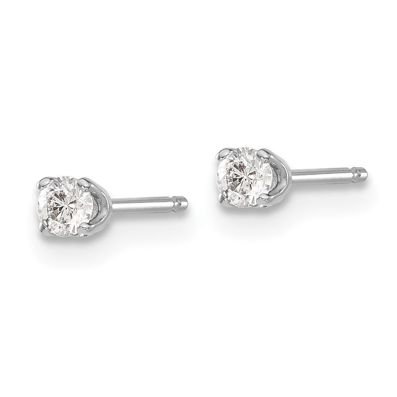 14k White Gold AAA Quality Complete Diamond Stud Earring