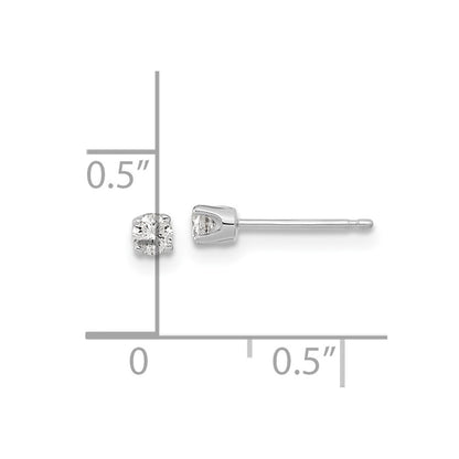 14k White Gold AA Quality Complete Diamond Stud Earring