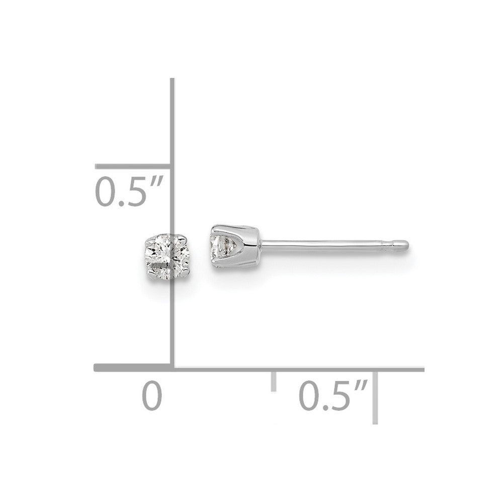14k White Gold AAA Quality Complete Diamond Stud Earring