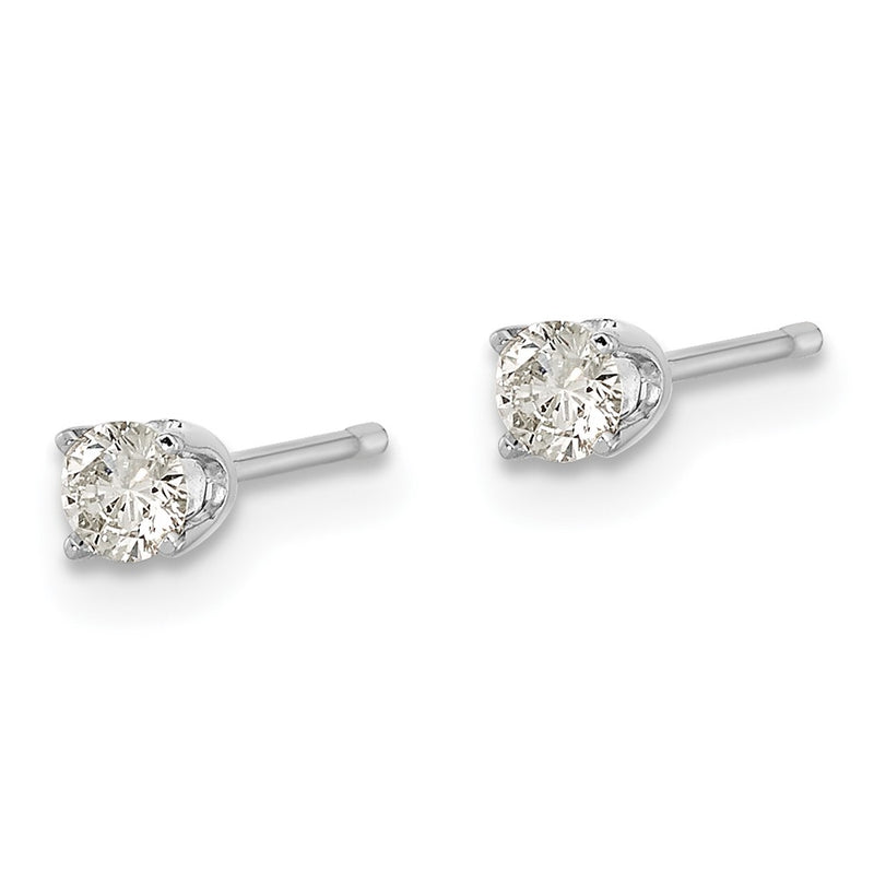 14k White Gold AAA Quality Complete Diamond Stud Earring