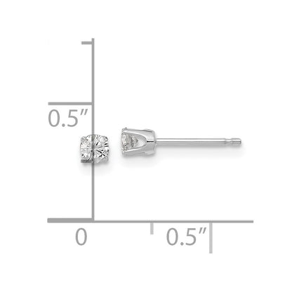 14k White Gold AAA Quality Complete Diamond Stud Earring