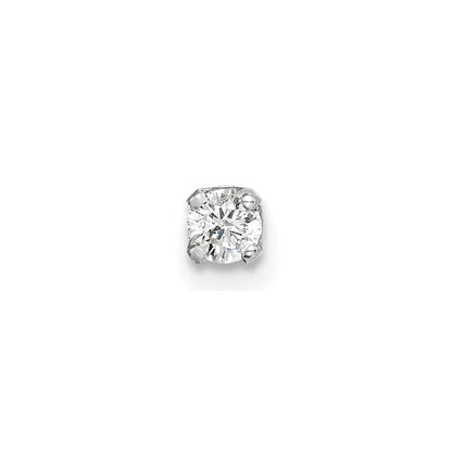 14k White Gold AAA Quality Complete Diamond Stud Earring