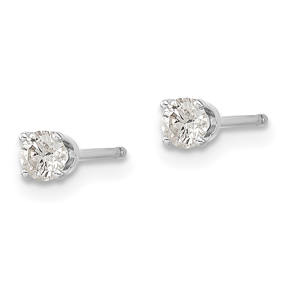 14k White Gold AAA Quality Complete Diamond Stud Earring