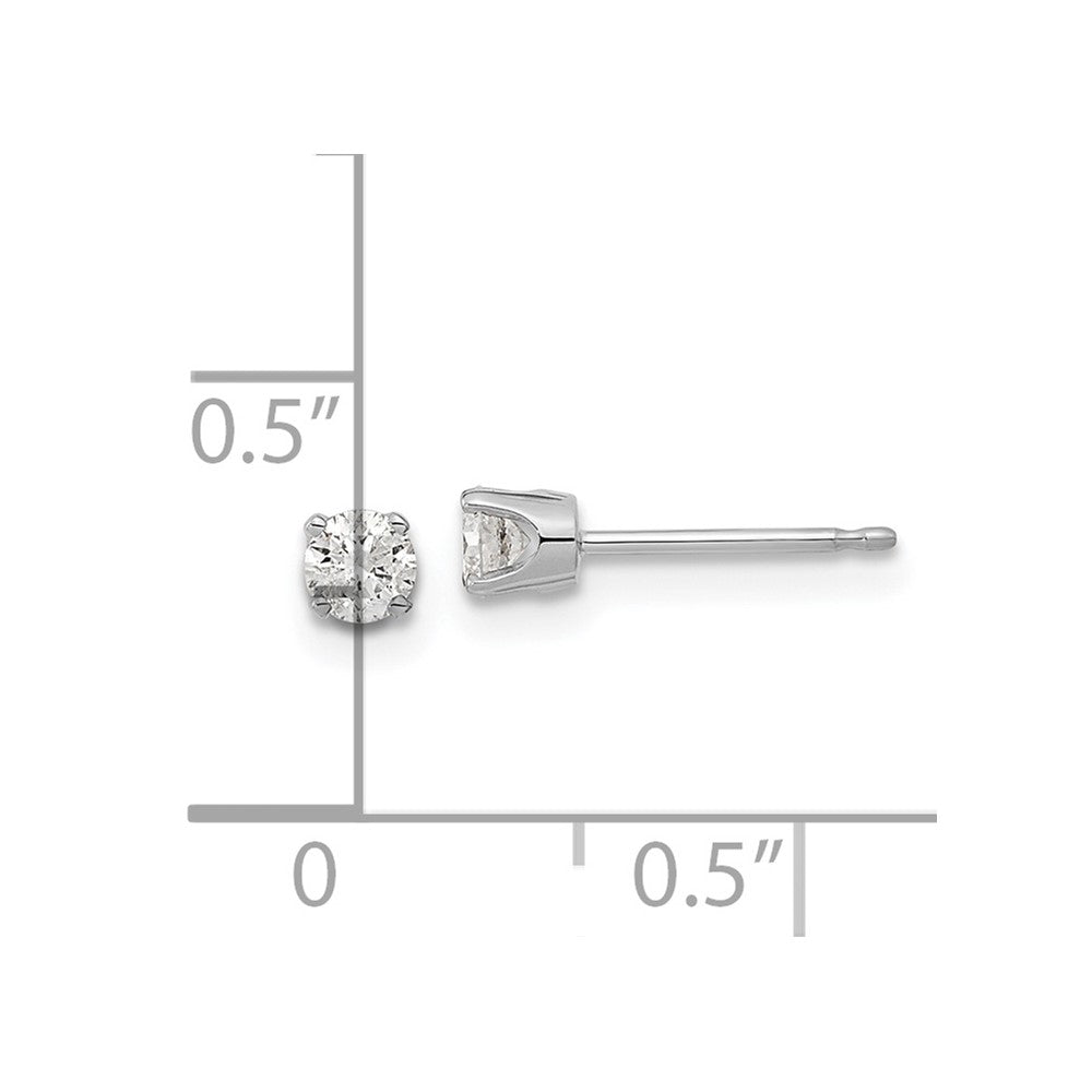 14k White Gold AAA Quality Complete Diamond Stud Earring