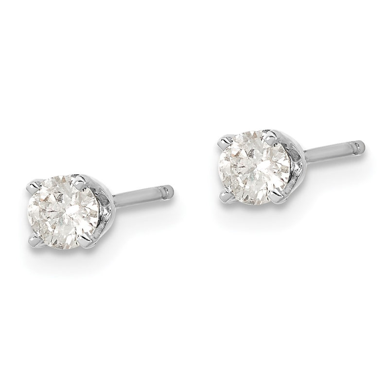 14k White Gold AAA Quality Complete Diamond Stud Earring