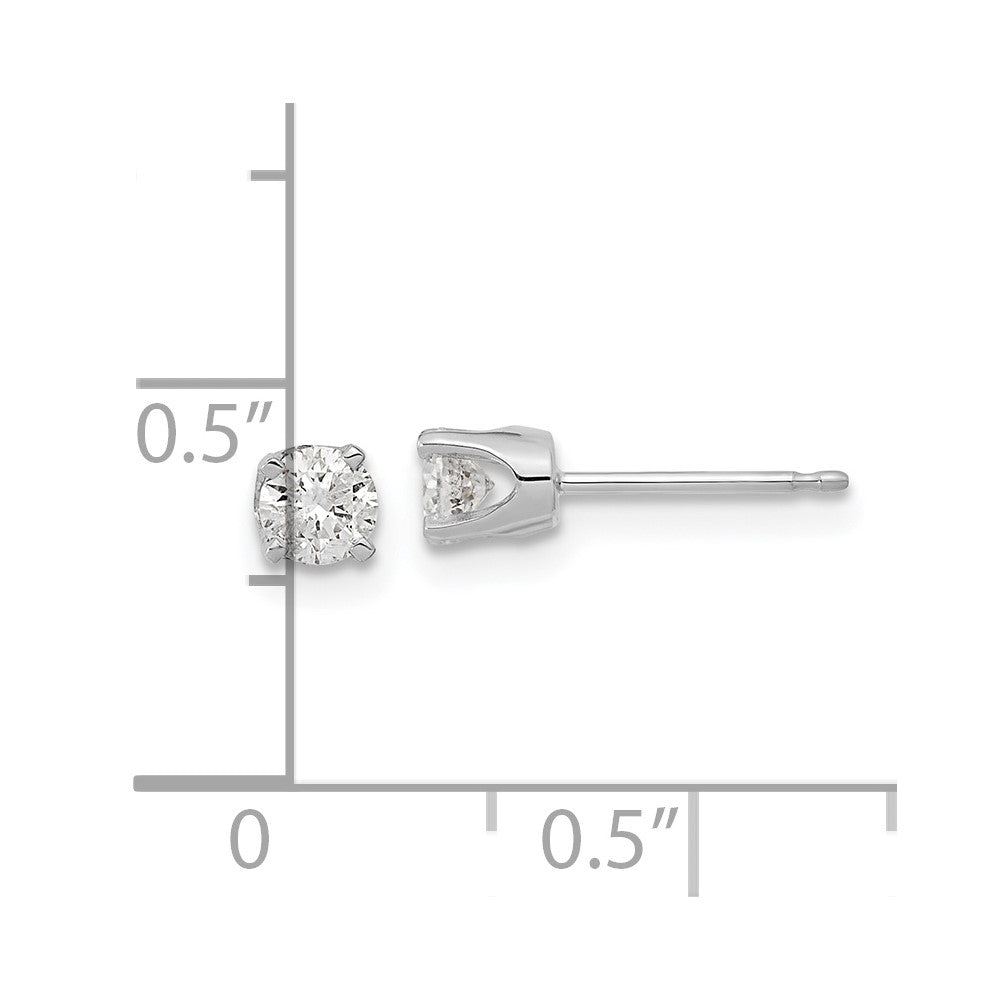 14k White Gold AAA Quality Complete Diamond Stud Earring