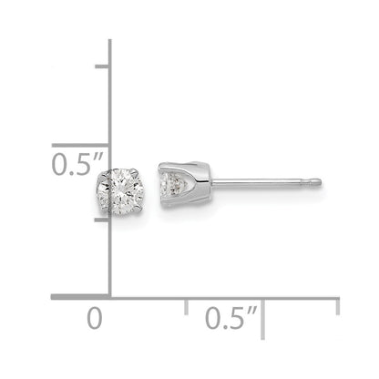 14k White Gold AAA Quality Complete Diamond Stud Earring