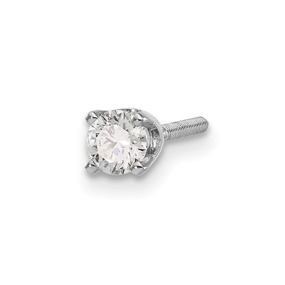 14k White Gold AAA Quality Complete Diamond Stud Earring