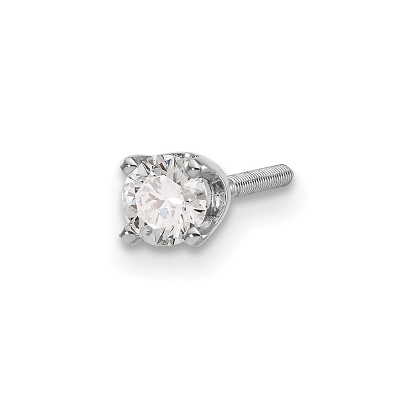14k White Gold AAA Quality Complete Diamond Stud Earring