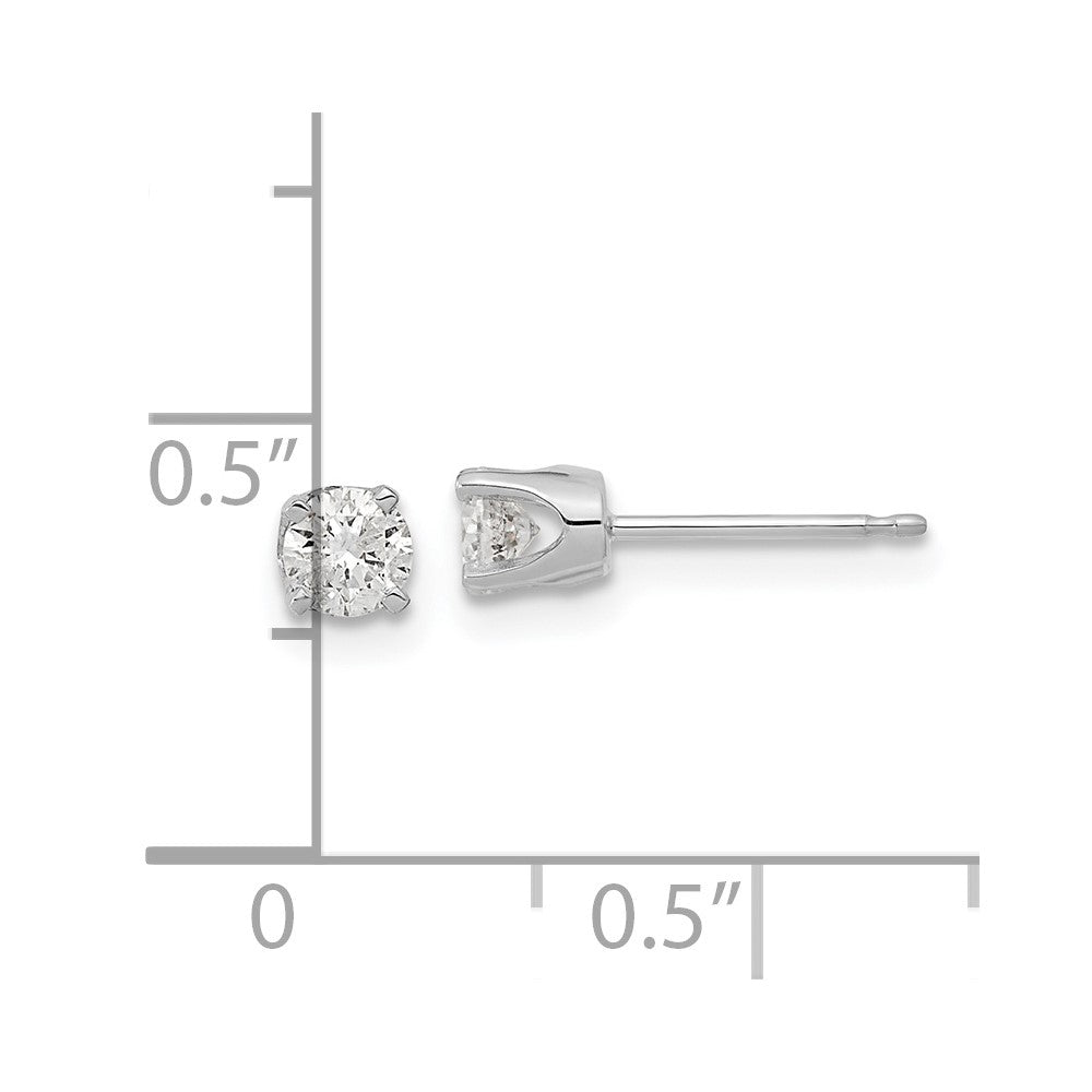 14k White Gold AAA Quality Complete Diamond Stud Earring