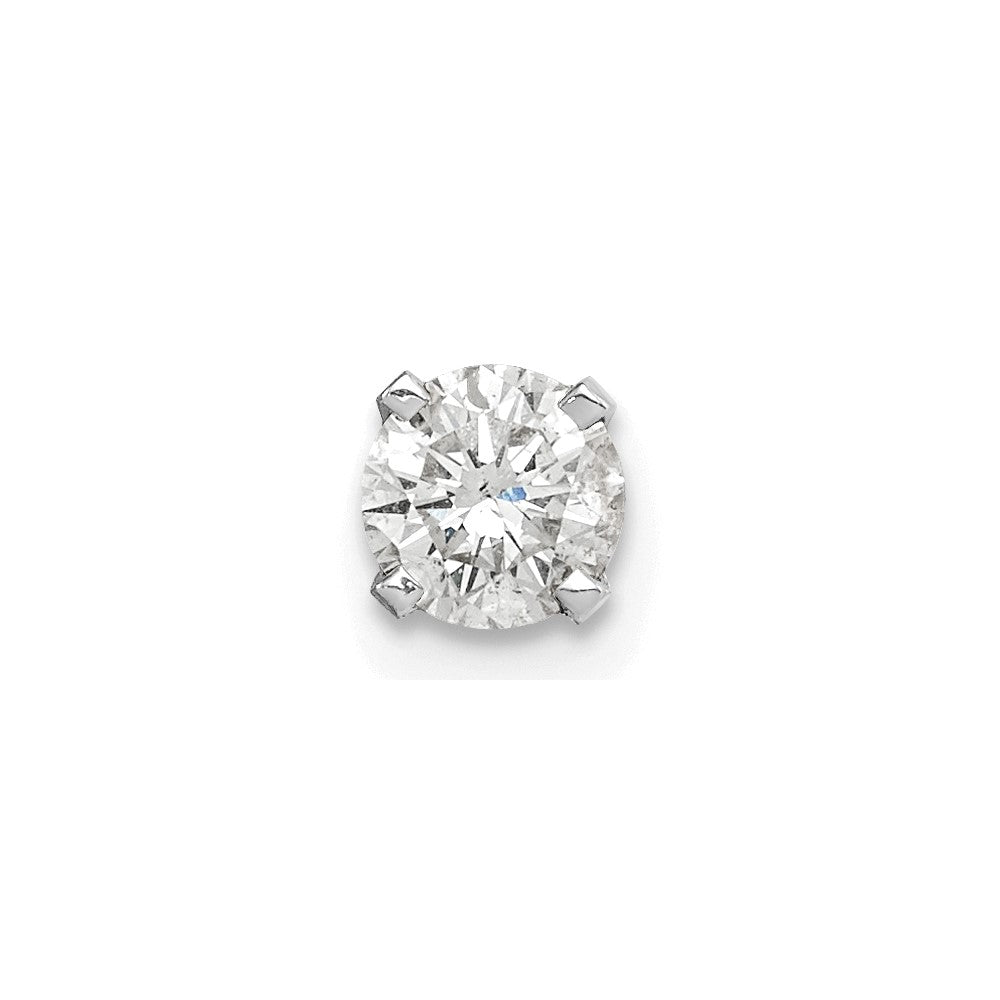 14K White Gold Aa Quality Complete Diamond Stud Earring