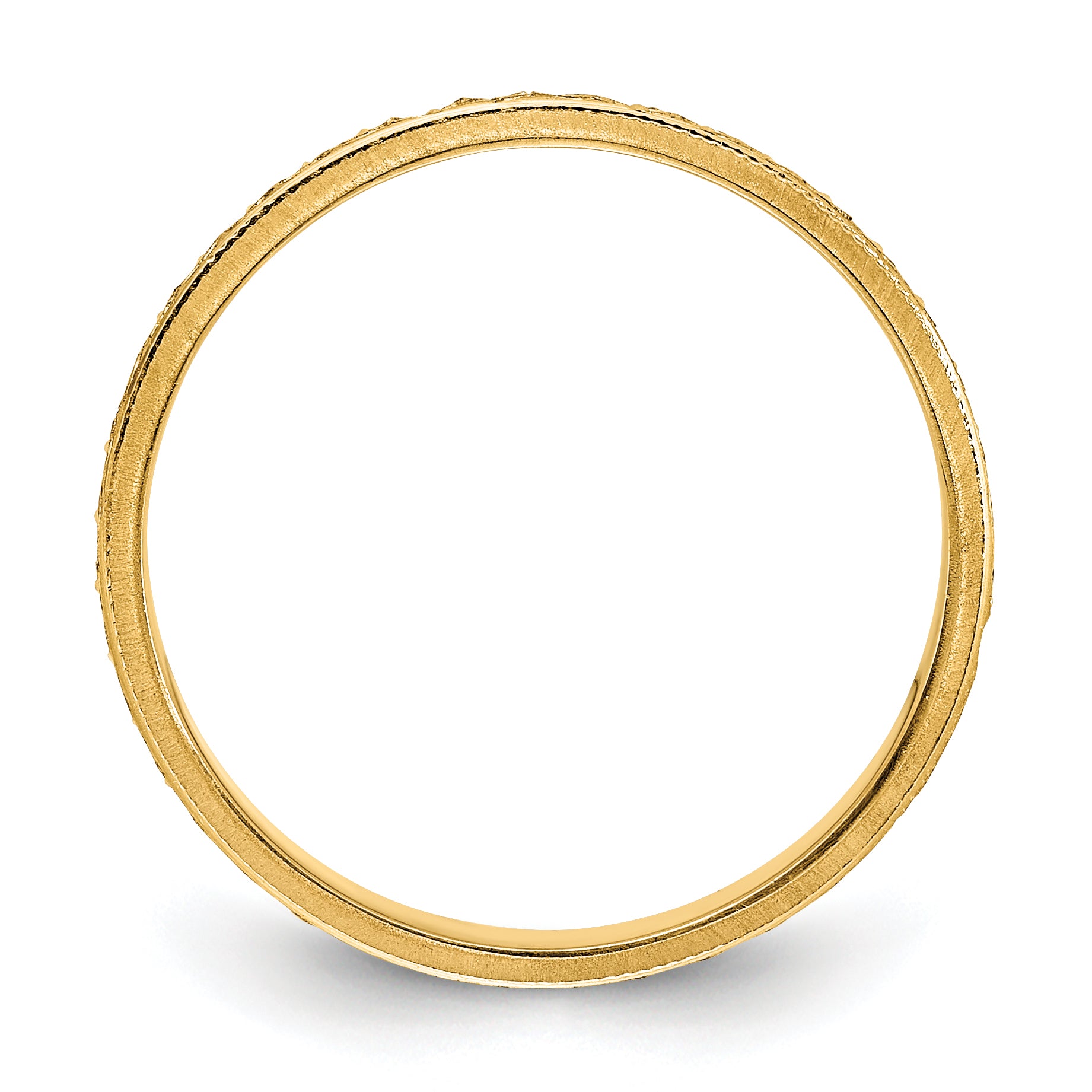 14K Yellow Gold 3mm Design Etched Wedding Band
