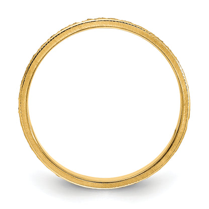 14K Yellow Gold 3mm Design Etched Wedding Band