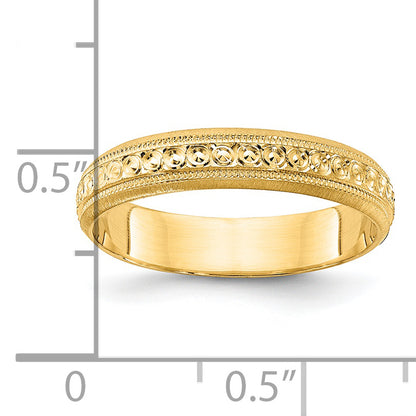 14K Yellow Gold 3mm Design Etched Wedding Band