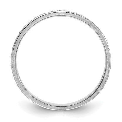 14K White Gold 3.75mm Design Etched Wedding Band
