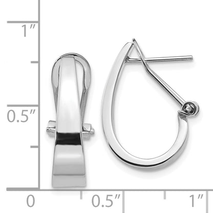 14K White Gold Polished Hoop Earrings