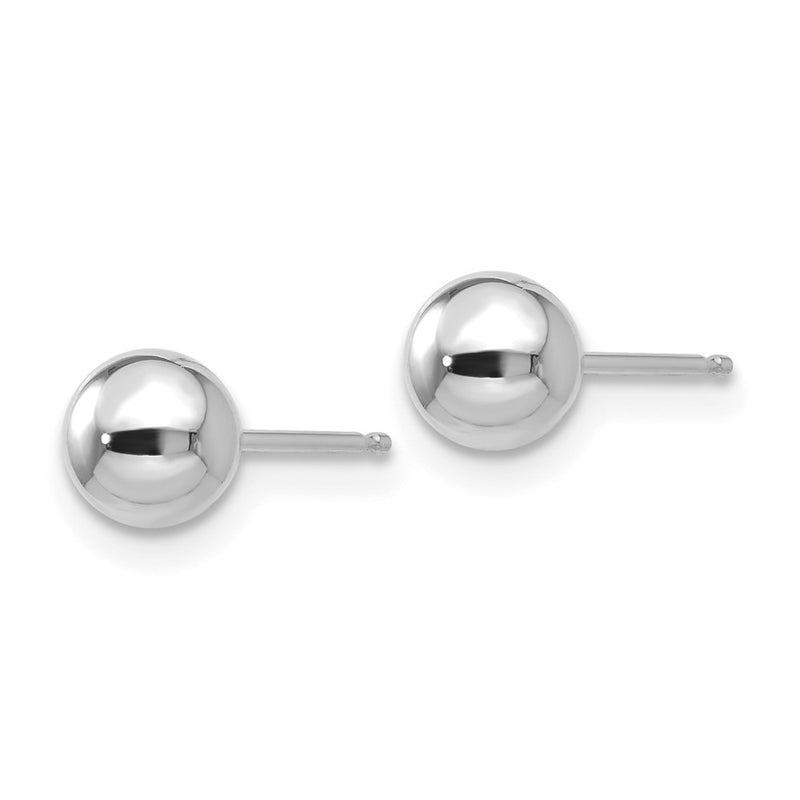 14K White Gold Polished 5mm Ball Post Earrings