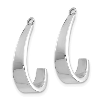 14K White Gold Polished J Hoop Earring Jackets