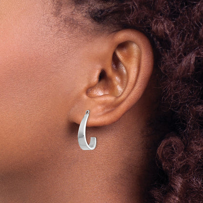 14K White Gold Polished J Hoop Earring Jackets