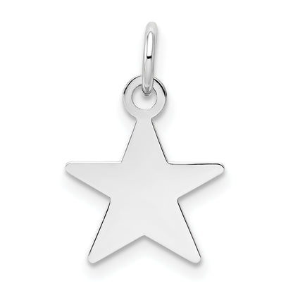 14k White Gold Plain Engravable Star Charm