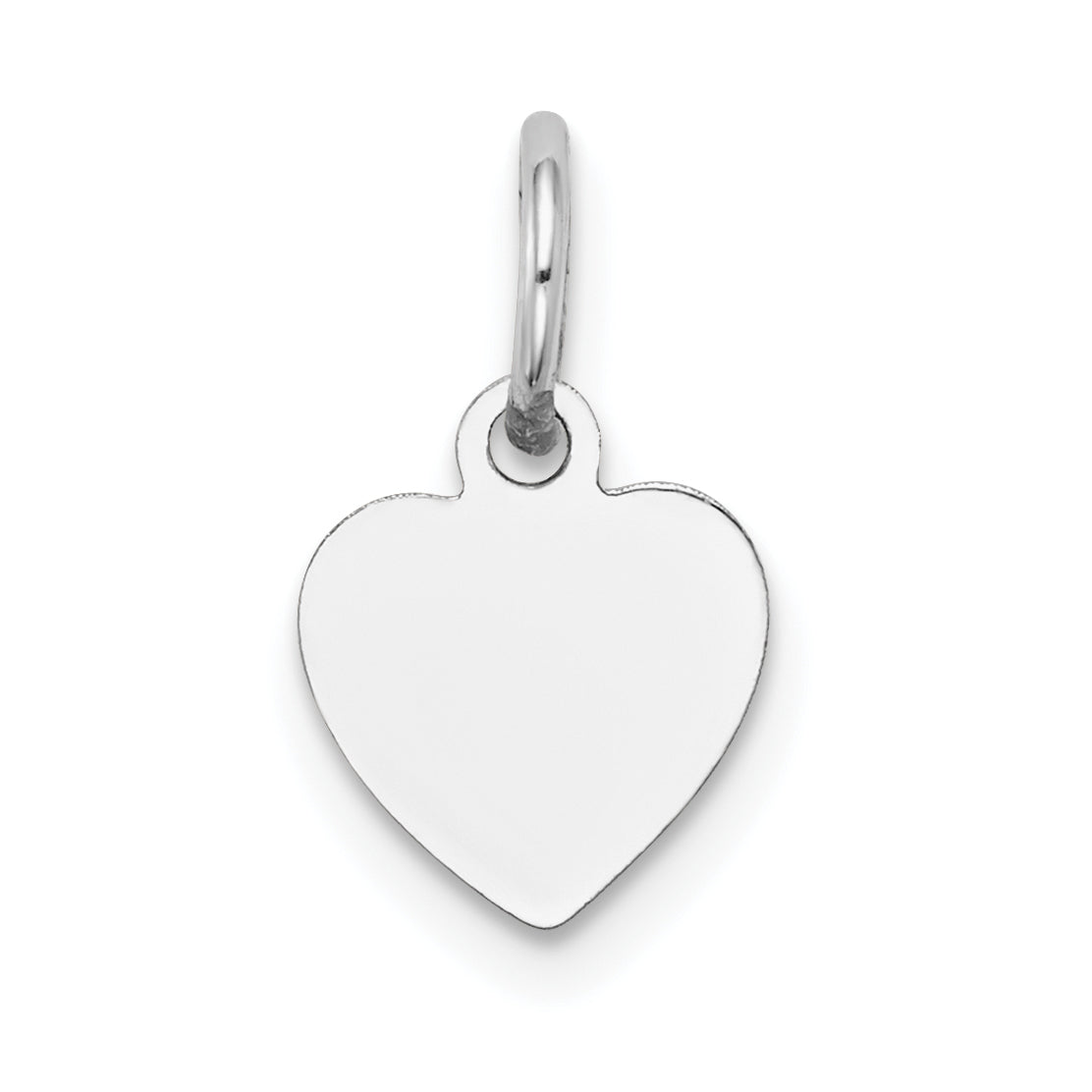 14k White Gold Plain Engravable Heart Charm