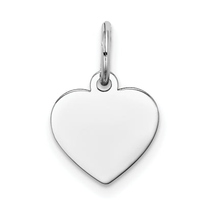 14k White Gold Plain Engravable Heart Charm