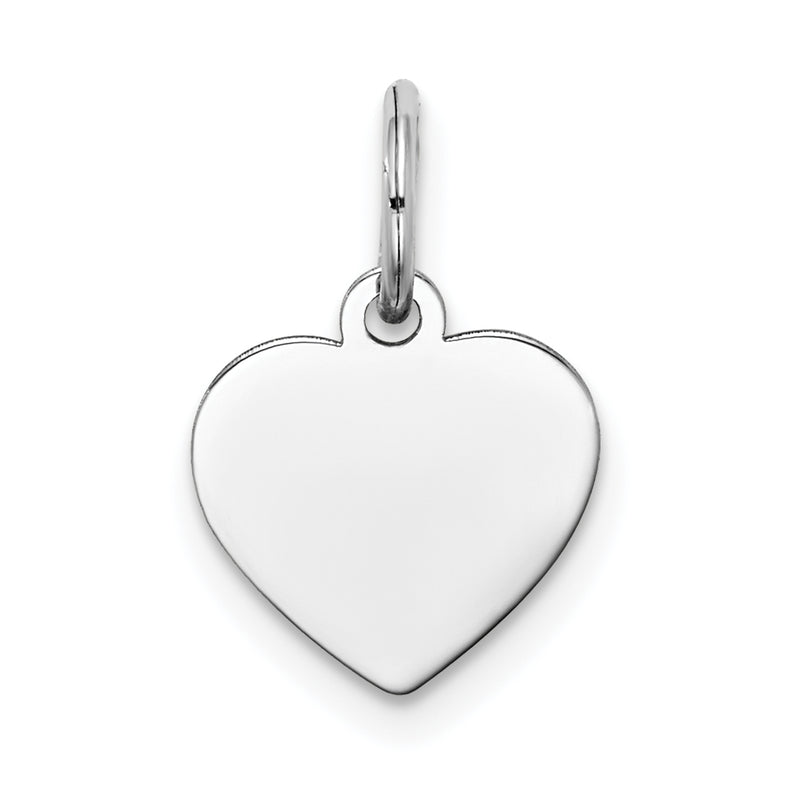 14k White Gold 14k White Gold Plain .011 Gauge Engravable Heart Charm