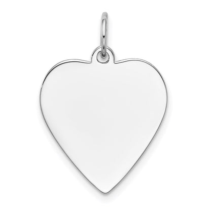 14k White Gold Plain Engravable Heart Charm
