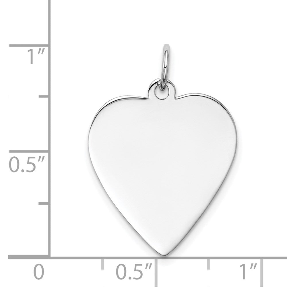 14k White Gold Plain Engravable Heart Charm