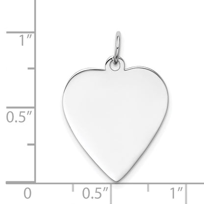 14k White Gold Plain Engravable Heart Charm