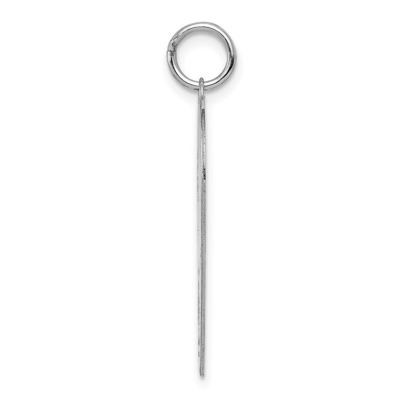 14k White Gold Plain Engravable Heart Charm