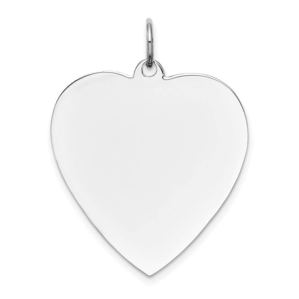 14k White Gold Plain Engravable Heart Charm