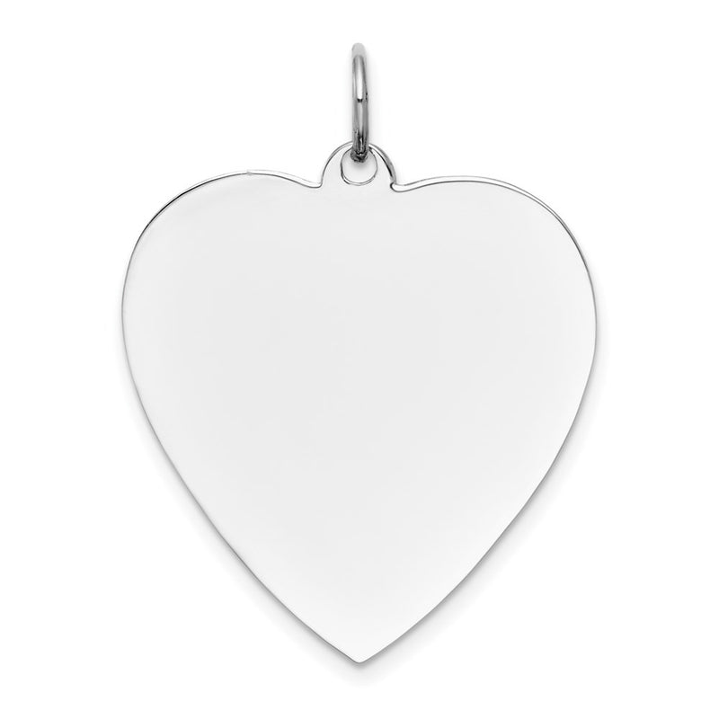 14k White Gold Plain Engravable Heart Charm