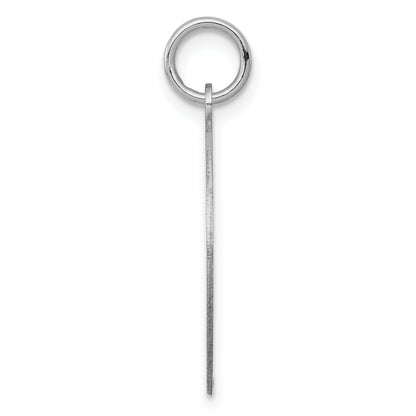14k White Gold Etched Design Round Engravable Charm