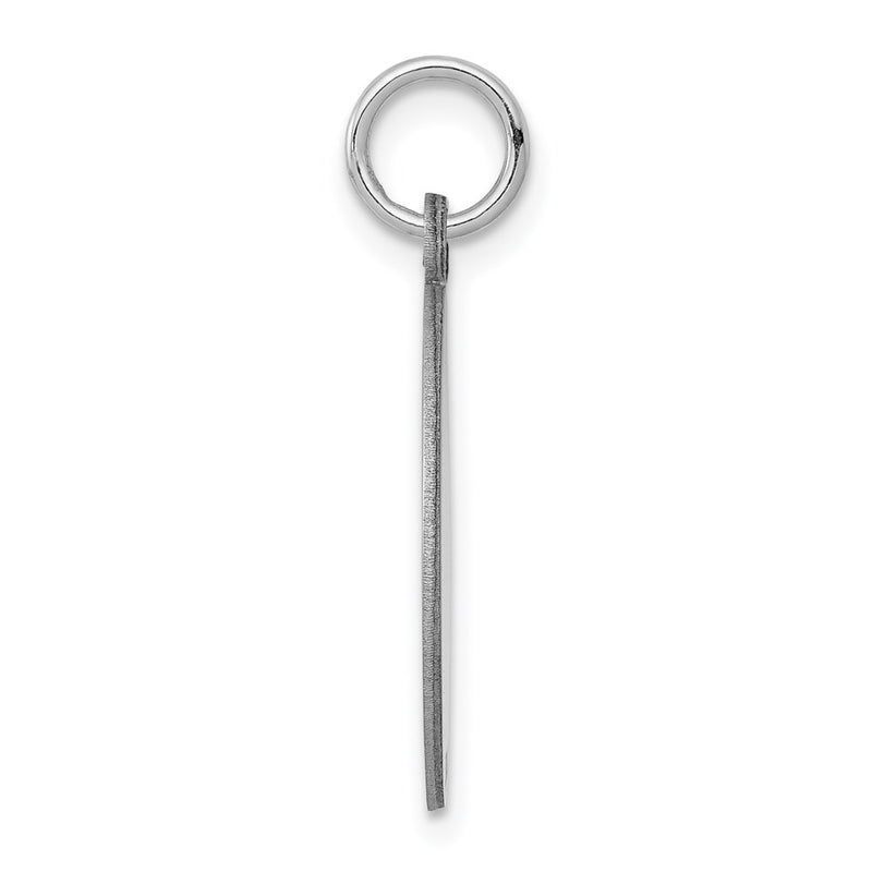 14k White Gold Plain Round Engravable Disc Charm