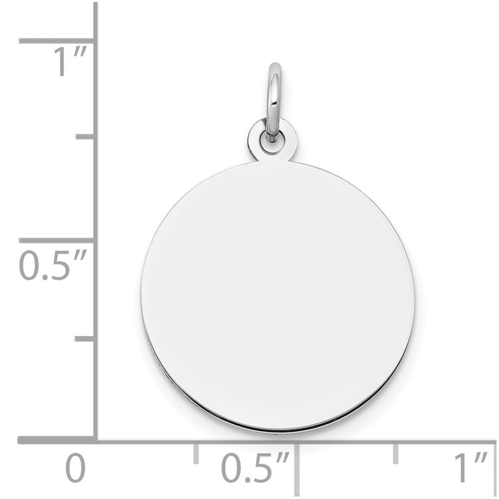 14k White Gold Plain Round Engravable Disc Charm