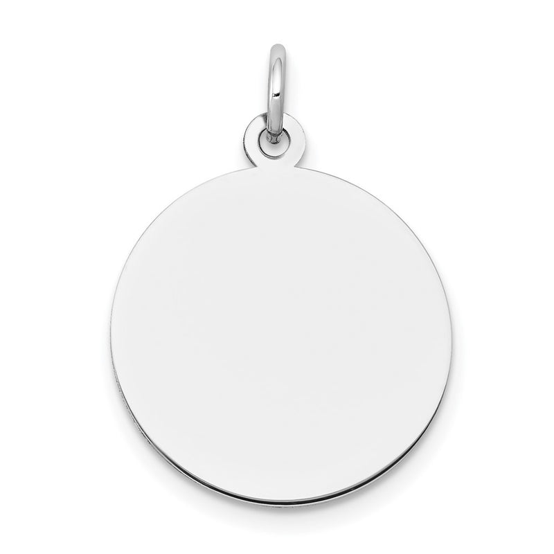 14k White Gold Plain Round Engravable Disc Charm