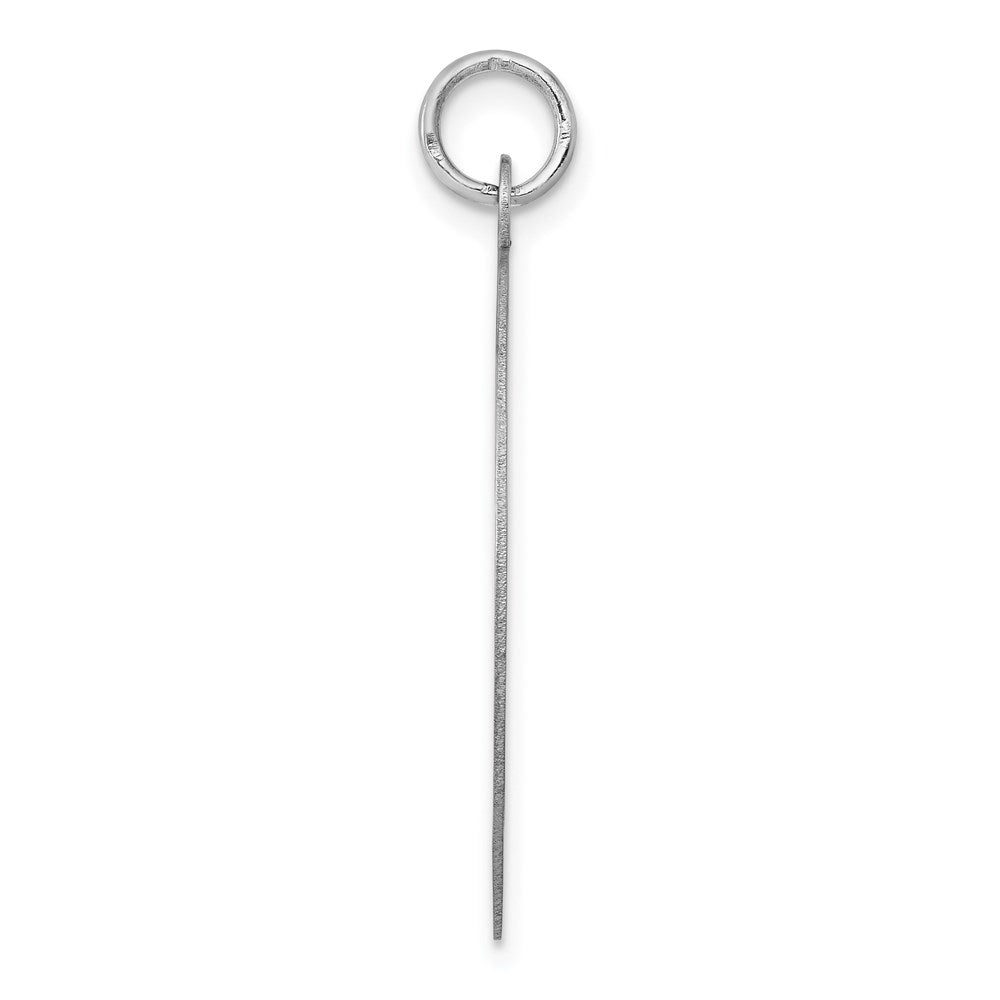 14k White Gold Plain Round Engravable Disc Charm