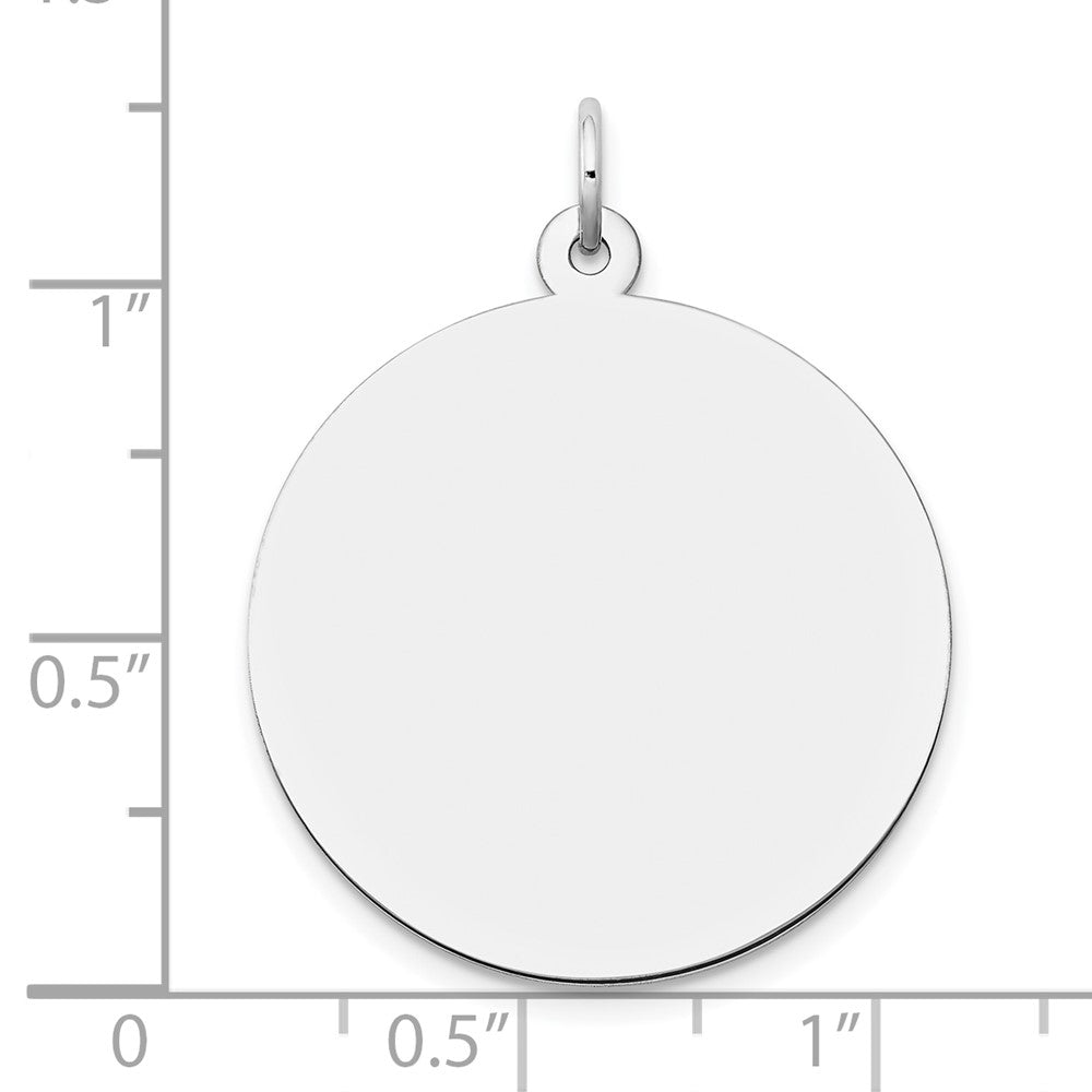 14k White Gold Plain Round Engravable Disc Charm