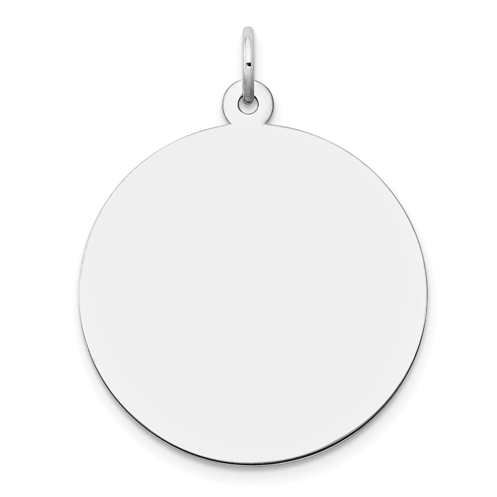 14k White Gold Plain Round Engravable Disc Charm