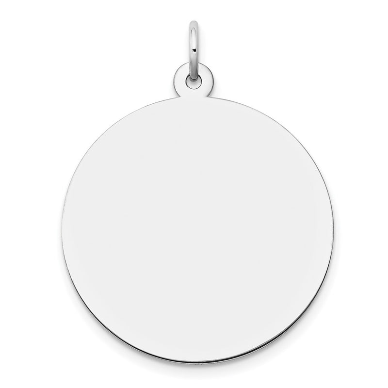 14k White Gold Plain Round Engravable Disc Charm
