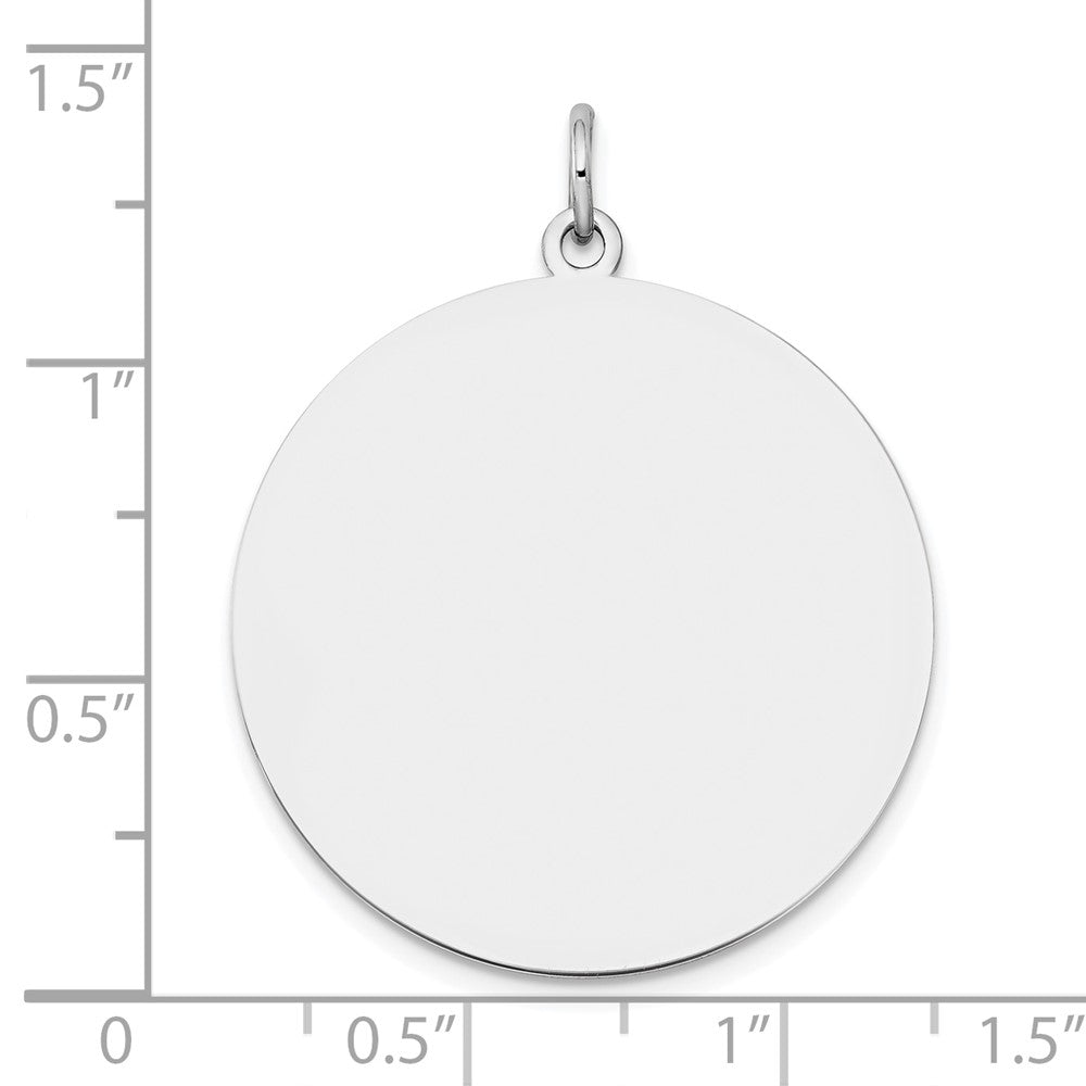 14k White Gold Plain Round Engravable Disc Charm