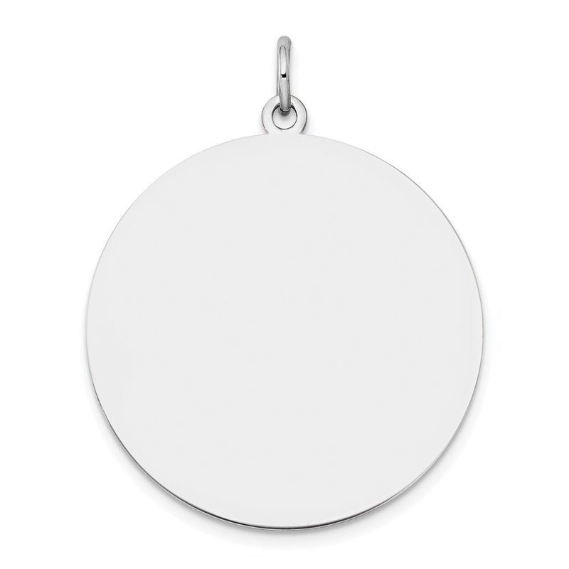 14k White Gold Plain Round Engravable Disc Charm