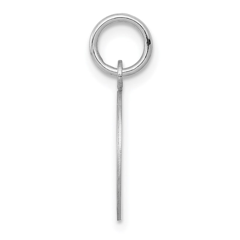 14k White Gold Plain Round Engravable Disc Charm