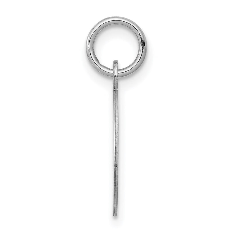 14k White Gold Plain Round Engravable Disc Charm